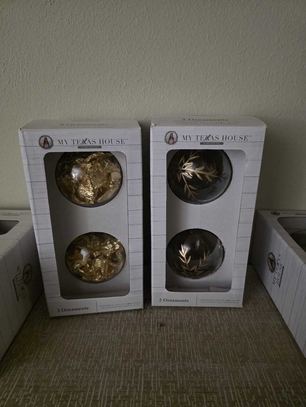 My Texas House Gold and Black Holiday Ornament Set